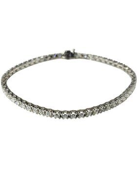 18K White Gold Diamond Tennis Bracelet #25438